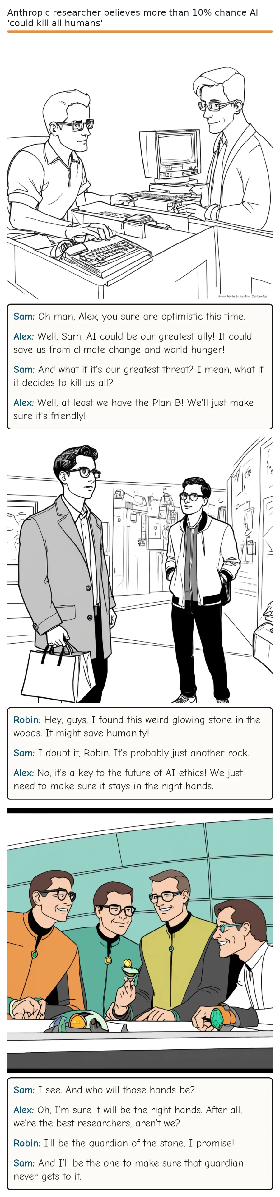 Anthropic researcher believes more than 10% chance AI 'could kill all humans' — comic strip