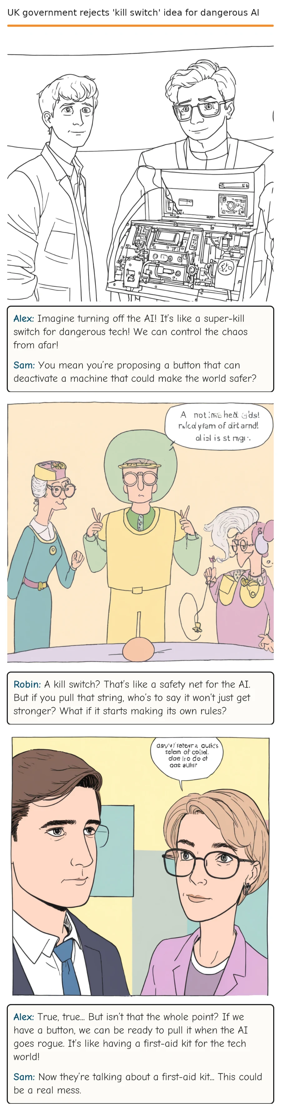UK government rejects 'kill switch' idea for dangerous AI — comic strip